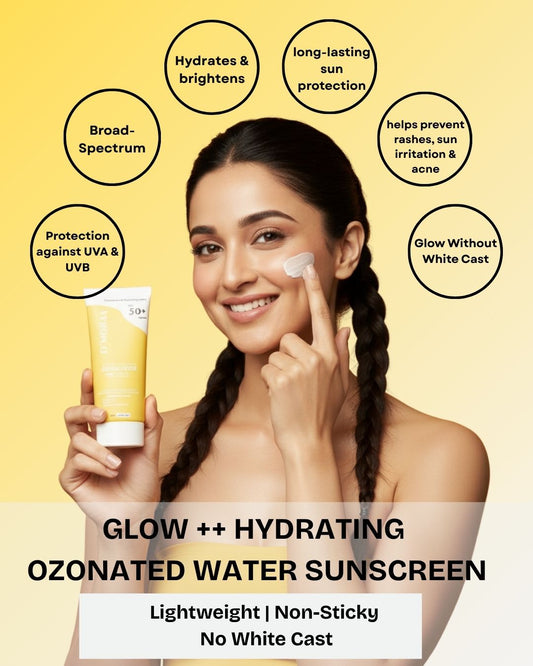 Glow ++ Hydrating Ozonated Water Sunscreen with SPF 50+ PA+++ | All Skin Type - 50GM
